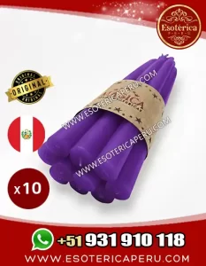 velas esotericas moradas y lilas x10
