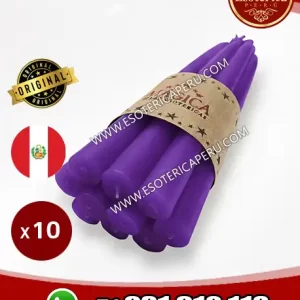 velas esotericas moradas y lilas x10