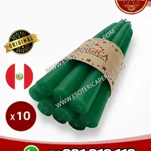 velas esotericas verdes x10