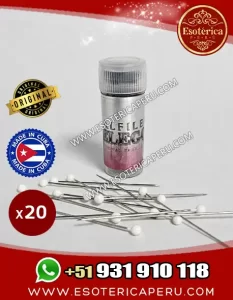 alfileres cubanos para hechizos color blanco