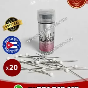 alfileres cubanos para hechizos color blanco